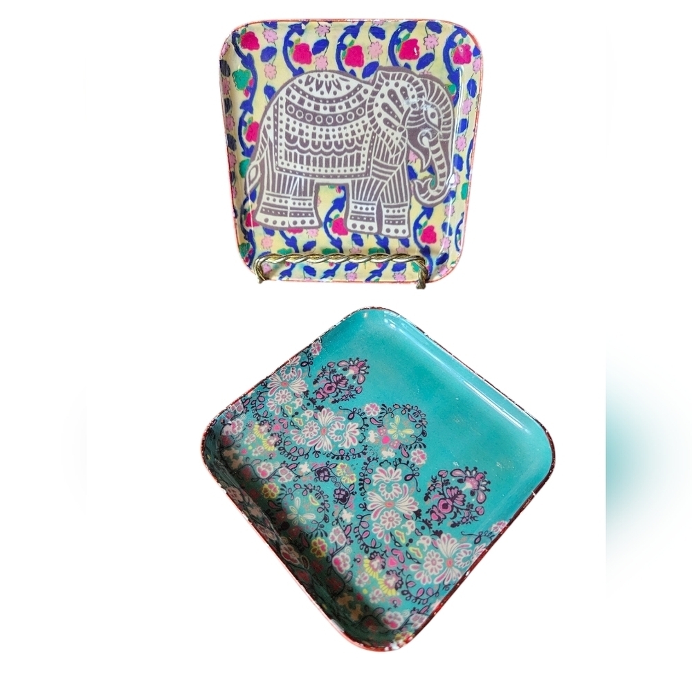 Set of 2 world market trinket dishes or coasters .